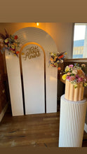Load image into Gallery viewer, Mdf wooden backdrop 2.15m h x 1.2m w +1 Ripple plinth (not include flowers, balloon & decals)