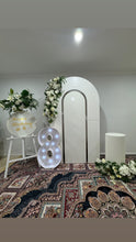 Load image into Gallery viewer, Mdf wooden backdrop 2.15m h x 1.2m w +1 Ripple plinth (not include flowers, balloon & decals)