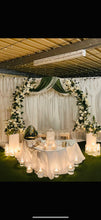 Load image into Gallery viewer, Package includes flowers + round frame + 2 flowers side + 6m curtain + ottoman