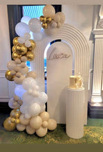 Load image into Gallery viewer, Mdf wooden backdrop 2.15m h x 1.2m w +1 Ripple plinth (not include flowers, balloon & decals)