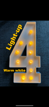 Load image into Gallery viewer, Light Foam board Warm white light up number, batteries included, 91cm H
