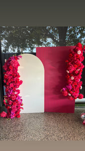 Package Hire includes 2 wooden backdrops 2m- 1.8mH x 1.2m - 1mW + 2 flowers