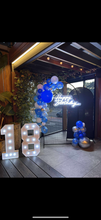 Load image into Gallery viewer, Package hire Mesh + Black cover Backdrop +1 plinth+ neon sign (not included balloons garland)
