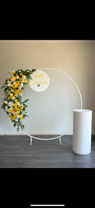 Package Hire includes mesh backdrop + flowers +1 plain sign(not include decals & plinth )