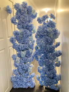 2 Artificial Silk Flowers & stands, size 150cm-220cm H x 60cm W