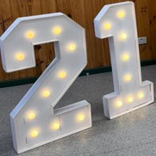 Load image into Gallery viewer, Light Foam board Warm white light up number, batteries included, 91cm H
