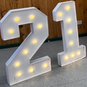 Light Foam board Warm white light up number, batteries included, 91cm H