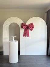 Load image into Gallery viewer, 2 MDF Wooden backdrops + Ripple plinth + Bow, 2.15m H x 1.2m W each
