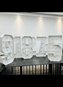 Light Foam board Warm white light up number, batteries included, 91cm H