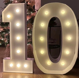 Light Foam board Warm white light up number, batteries included, 91cm H