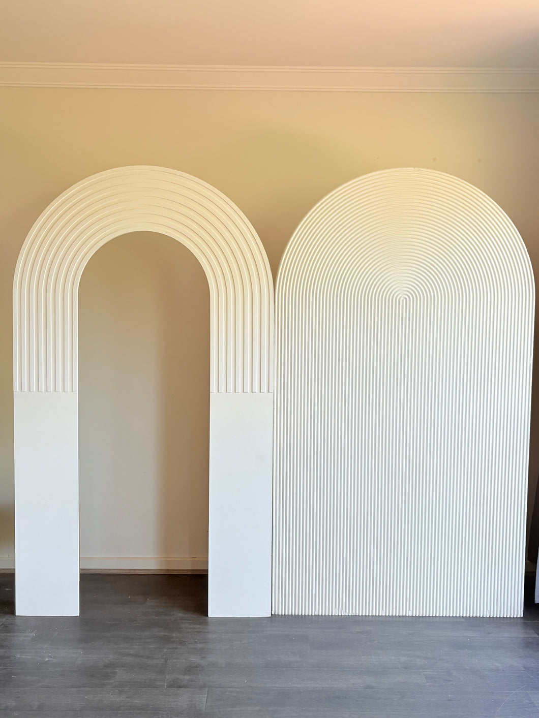 2 MDF Wooden ripple backdrops size 2.15m H x 1.2m W each