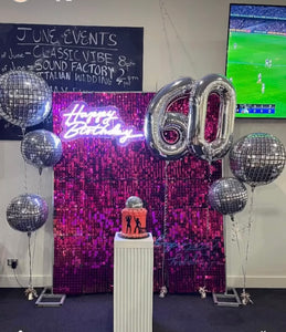 Hot Pink Sequin Backdrop size 1.8m wide x 2.1m high