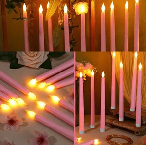 8 arms Clear Acrylic candle holder, 98cm H include led candles & batteries