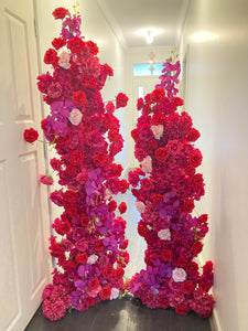 2 Artificial Silk Flowers & stands, size 150cm-180cm H x 60cm-70cmW