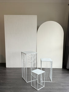 2 MDF Wooden backdrops, 2m H x 1.2m W & 1.8m H x 1m W (not include plinth)