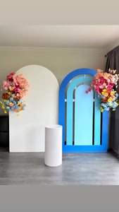 Package Hire includes 2 MDF Wooden backdrops 2m H x 1.2m W each + 2 flowers
