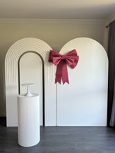 Load image into Gallery viewer, 2 MDF Wooden backdrops + Ripple plinth + Bow, 2.15m H x 1.2m W each
