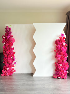 Package Hire includes 2 MDF Wooden backdrops 2m H x1.2m W + 2 flowers (no decal)
