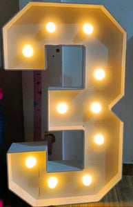 Light Foam board Warm white light up number, batteries included, 91cm H
