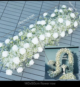 Mdf wooden backdrop 2m h x 1.2m w & 1.8 h x 1m w + 1 plinth + 2 flowers 1.4m & 2m h