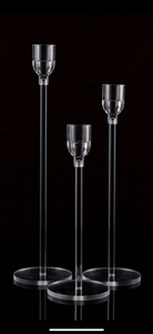 3pcs set acrylic candle holder ,size 21,26,31 H include led candles & batteries