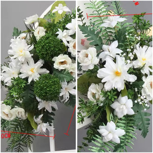 2 Mdf wooden backdrops + 1 plinth + 2 flowers