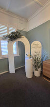Load image into Gallery viewer, Mdf wooden backdrop 2.15m h x 1.2m w +1 Ripple plinth (not include flowers, balloon &amp; decals)
