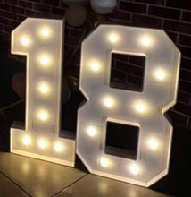 Load image into Gallery viewer, Light Foam board Warm white light up number, batteries included, 91cm H
