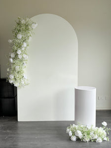 Package Hire includes 1 MDF Wooden backdrops 2.15m H x 1.2m W each + 2 flowers (no decal)