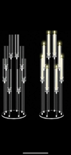 Load image into Gallery viewer, 8 arms Clear Acrylic candle holder, 98cm H include led candles &amp; batteries
