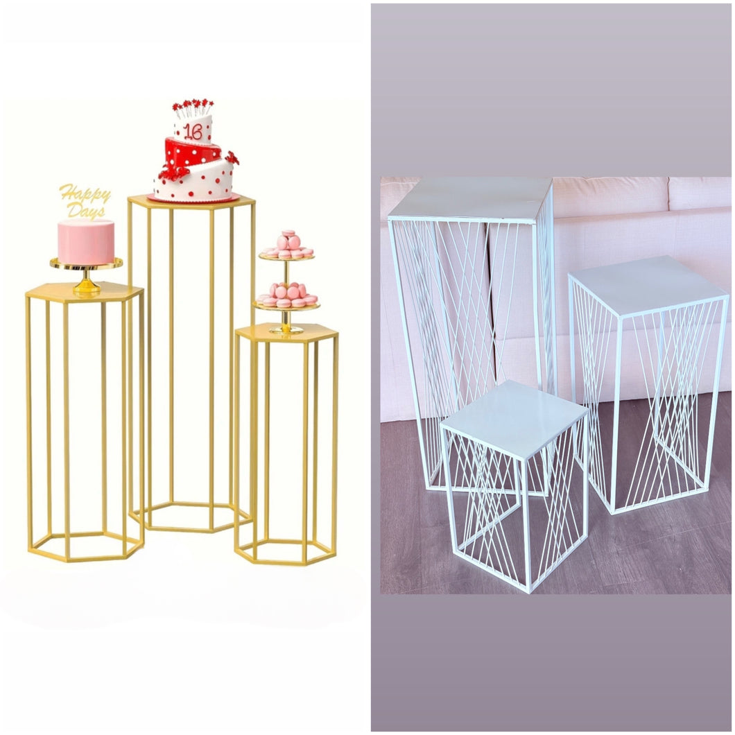 3 Geometric plinths size -60-70-80-90 H x 25-30-35-40cm W