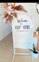 Load image into Gallery viewer, package hire easel or frame + plain acrylic sign + 2 flowers + 1 plinth

