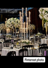 Load image into Gallery viewer, 8 arms Clear Acrylic candle holder, 98cm H include led candles &amp; batteries
