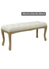Load image into Gallery viewer, rubberwood, polyester ottoman bench

