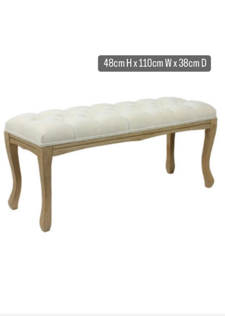 rubberwood, polyester ottoman bench