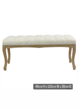 Load image into Gallery viewer, rubberwood, polyester ottoman bench

